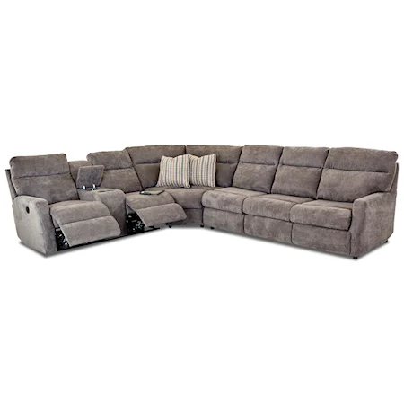 5-Seat Reclining Sectional Sofa with Right Arm Facing Innerspring Sleeper Mattress